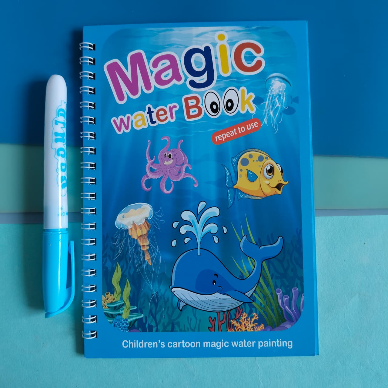 Reusable Water Magic Coloring Book with Magic Pen for Kids